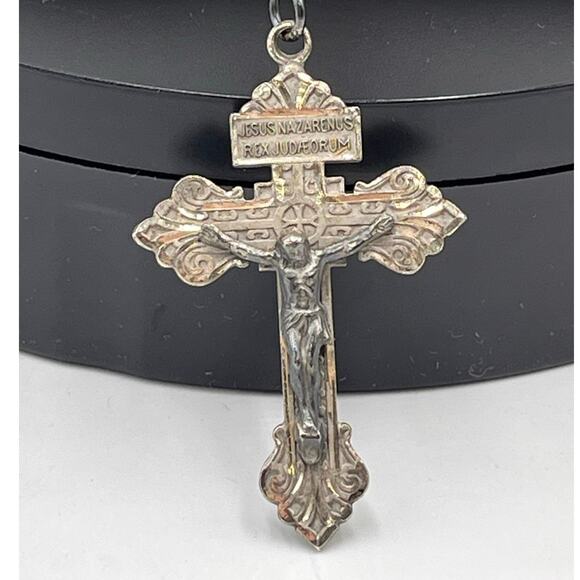 Rosary Sterling Crucifix Austrian Crystal 6mm Faceted Round Aurora Borealis Bead - Picture 4 of 15